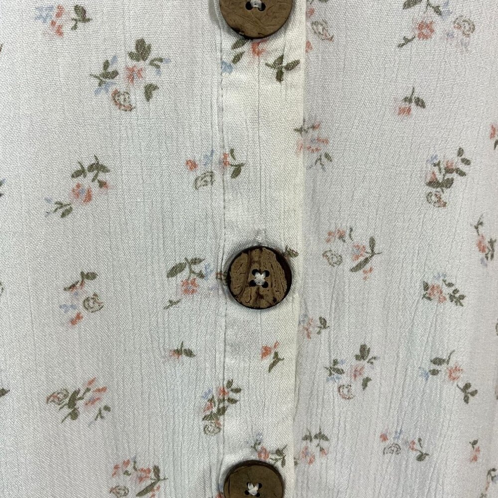 BillaBong Sweet For Ya in Salt Crystal Slip Dress Decorative Buttons Small - Picture 4 of 8